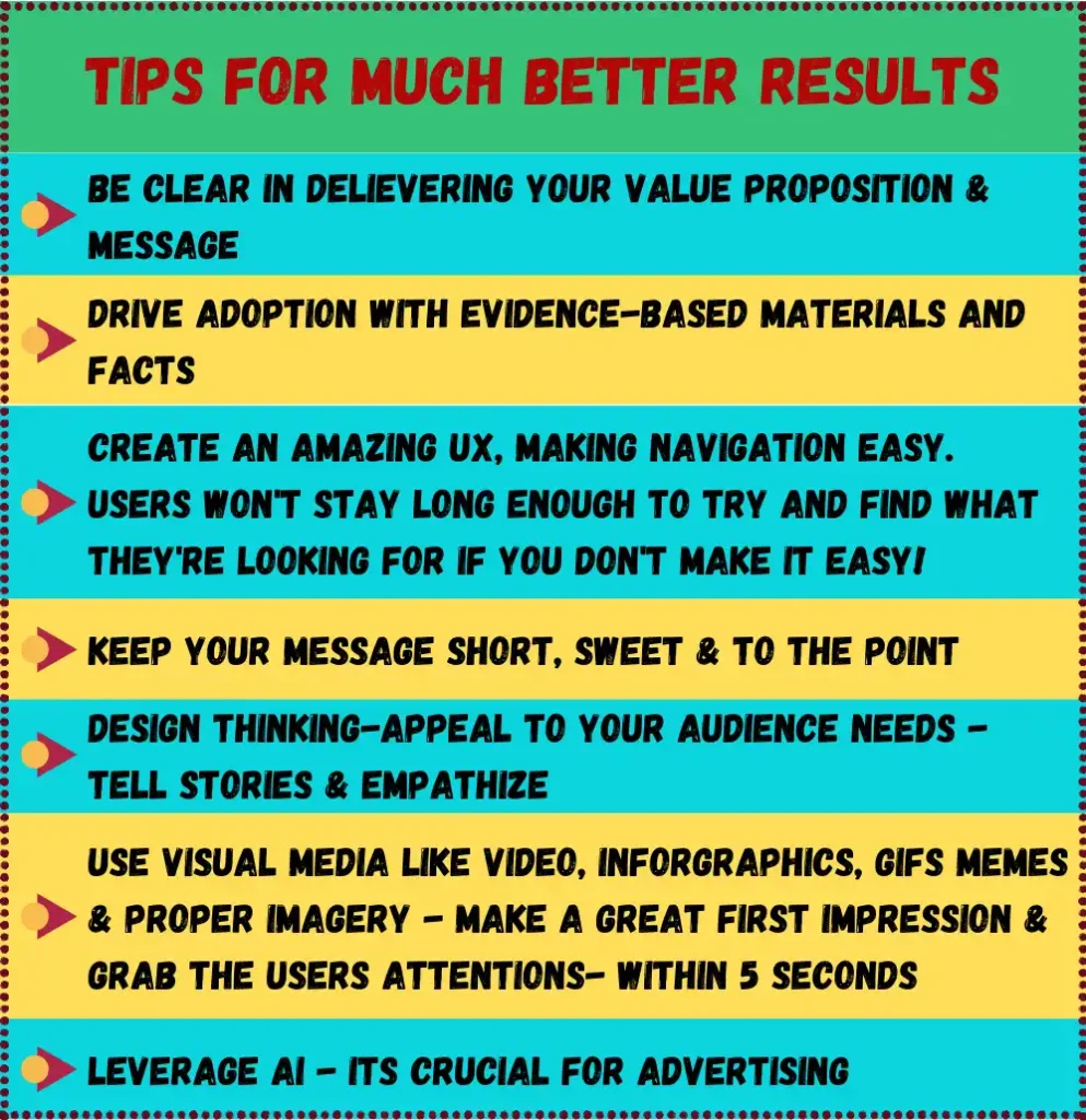 tips for much better results